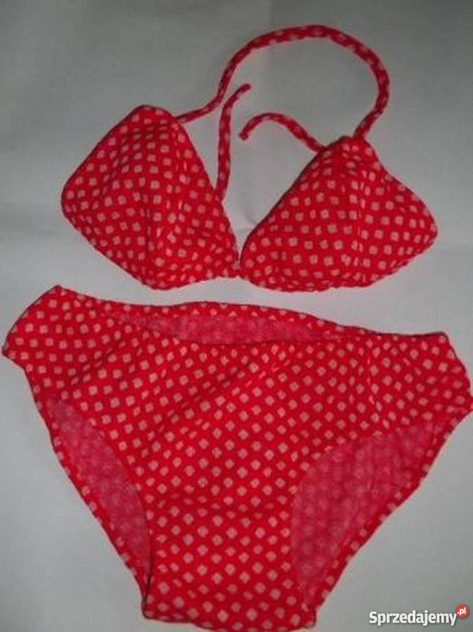 Bikini kostium kąpielowy dziewczęcy nowy czerwony Stroje kąpielowe Łódź sprzedam