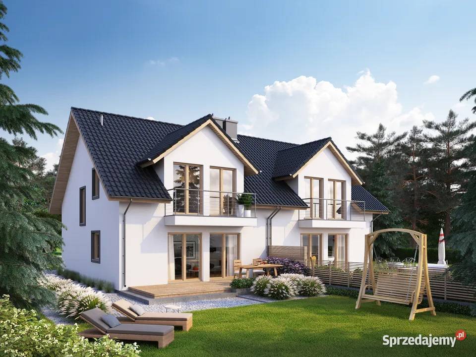 Projekt domu bliźniak dwulokalowy ECO 15 lewa i Stargard