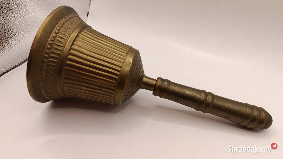 Duży dzwonek z pięknymi reliefami żółty kolor Zamość