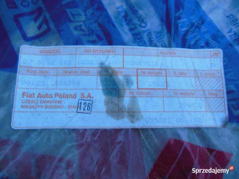 POKROWIEC FOTELA FIAT BRAVA 183237210 Kozy