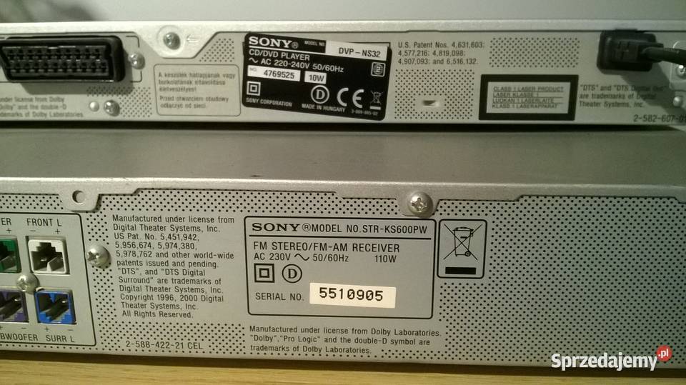 Kino domowe SONY 51 z odtwarzaczem DVD Pozostałe sprzedam