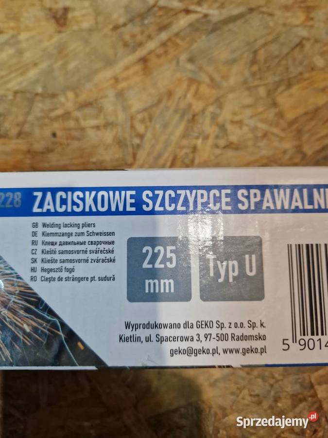 Zaciskowe szczypce spawalnicze 225mm typ U Głogowa