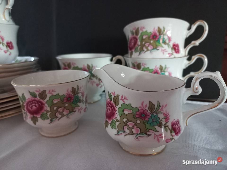 Queen Anne angielska porcelana zestaw trio zachodniopomorskie Gryfino