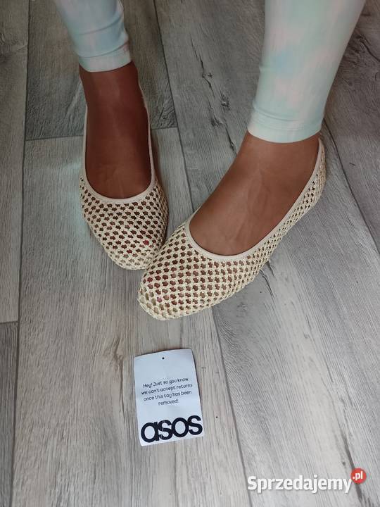 39 ASOS Design Beżowe ażurowe baleriny z Londynu małopolskie