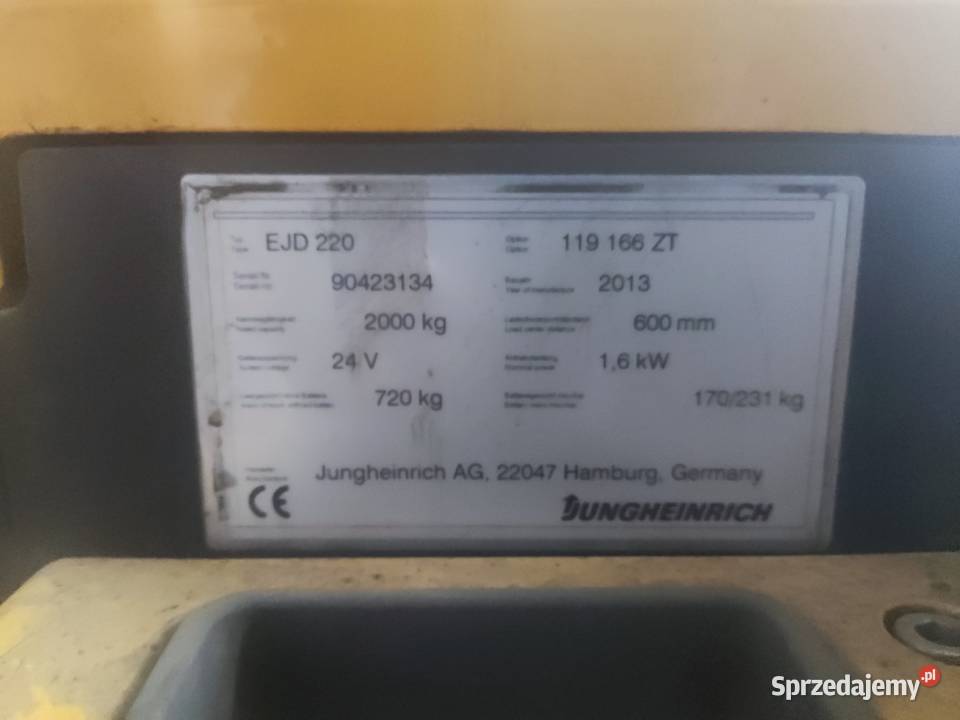 Wózek paletowy Jungheinrich EJD220 24V duplex małopolskie Libusza