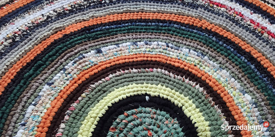 Dywan okrągły 152 rękodzieło zero waste Łódź