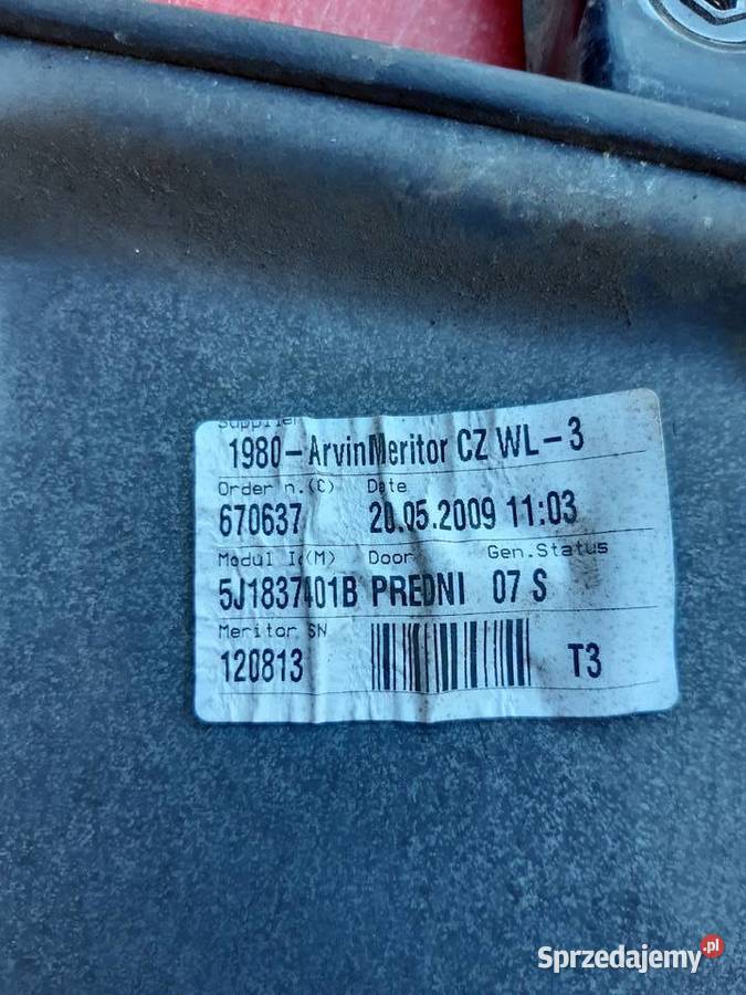 Fabia II Roomster Podnosnik szyby lewy przod Mińsk Mazowiecki sprzedam