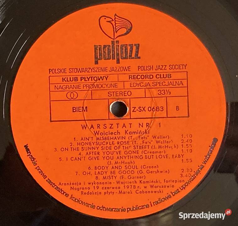 Wojciech Kamiński Warsztat 1 Klub Płytowy PSJ płyta winylowa Szczecin