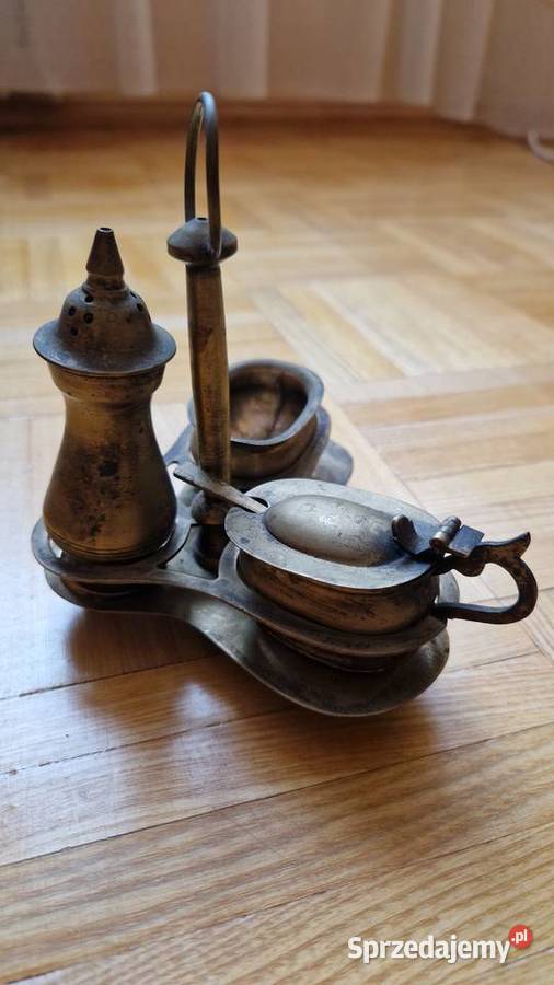 Kabaret na przyprawy mosiądz spatynowany wielkopolskie Poznań