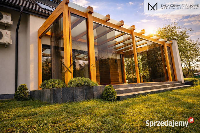 Zadaszenie tarasu Szkło i drewno Producent Opole