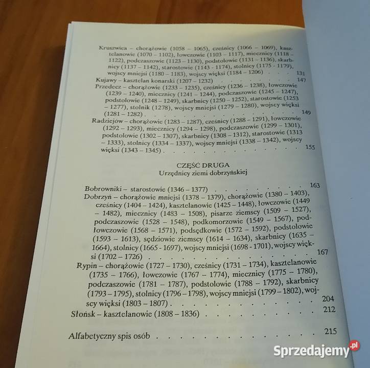 Urzędnicy kujawscy i dobrzyńscy XVIXVIII spisy sprzedam