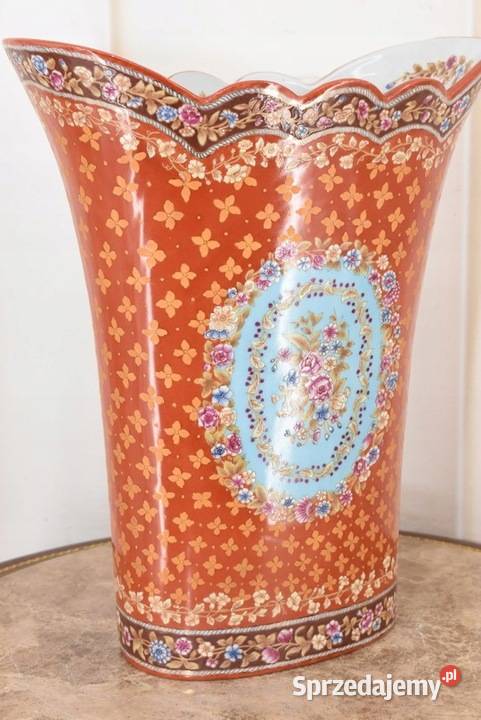 Porcelanowy Czerwony Wazon Róże Porcelana 33 Kraków