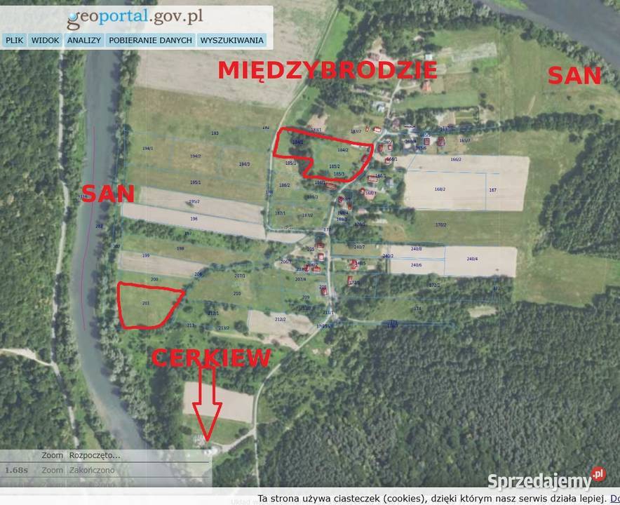 Sprzedam dużą działkę 192ha z domem 19200m2 Międzybrodzie