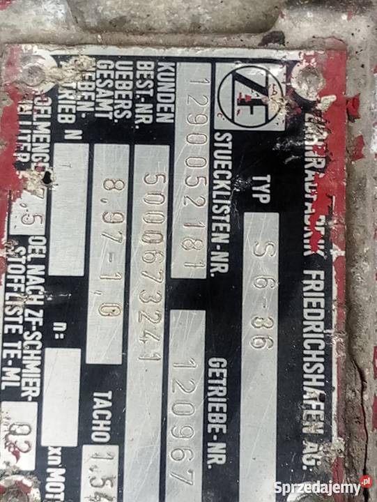 SKRZYNIA BIEGÓW ZF S6 36 DAF RENAULT MAN skrzynie biegów opolskie Rzędowice