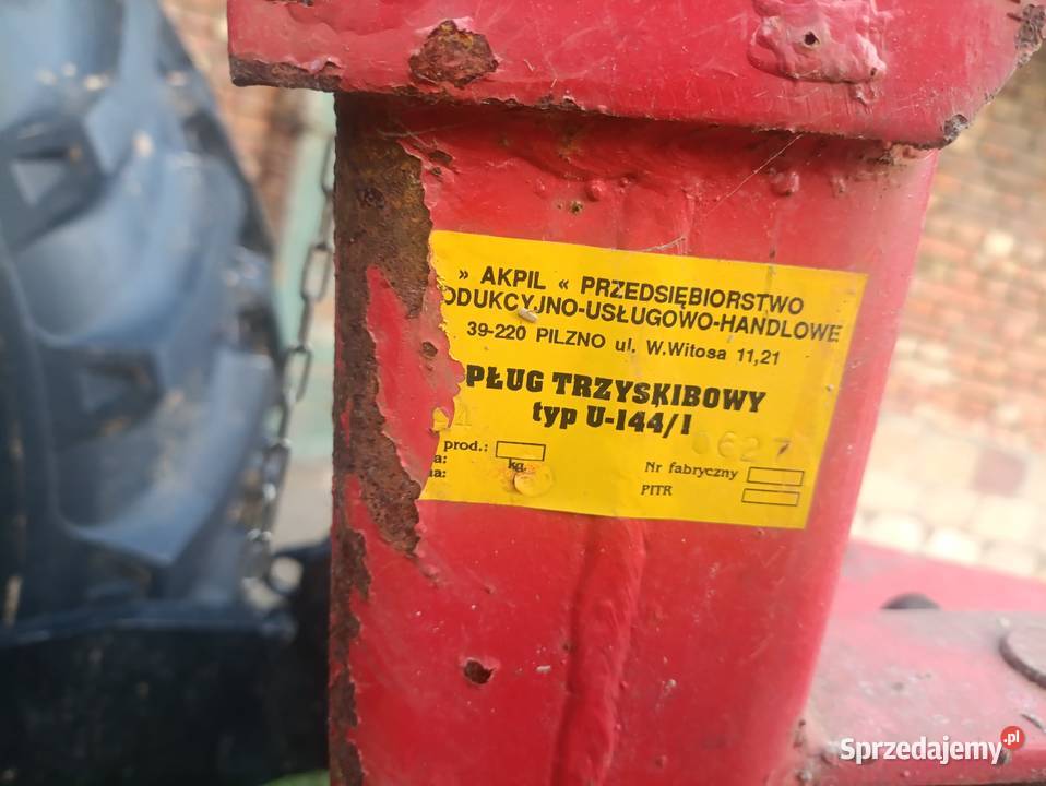 Pług 3 skibowy Akpil U144L Pilzno bez luzów mało Bodzentyn