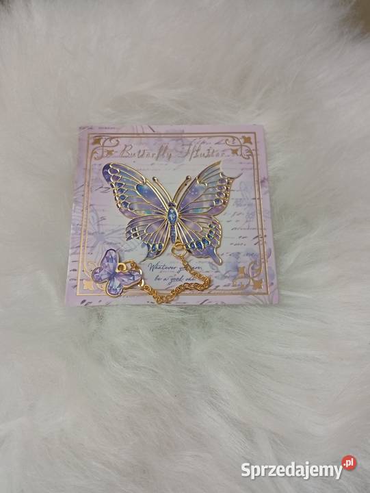 Piękna metalowa zakładka do książki motyl Kultura i Rozrywka Szczecinek