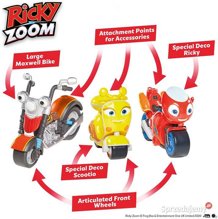 Figurki Zestaw Motor Motocykl Ricky Zoom Maxwell Mogilany