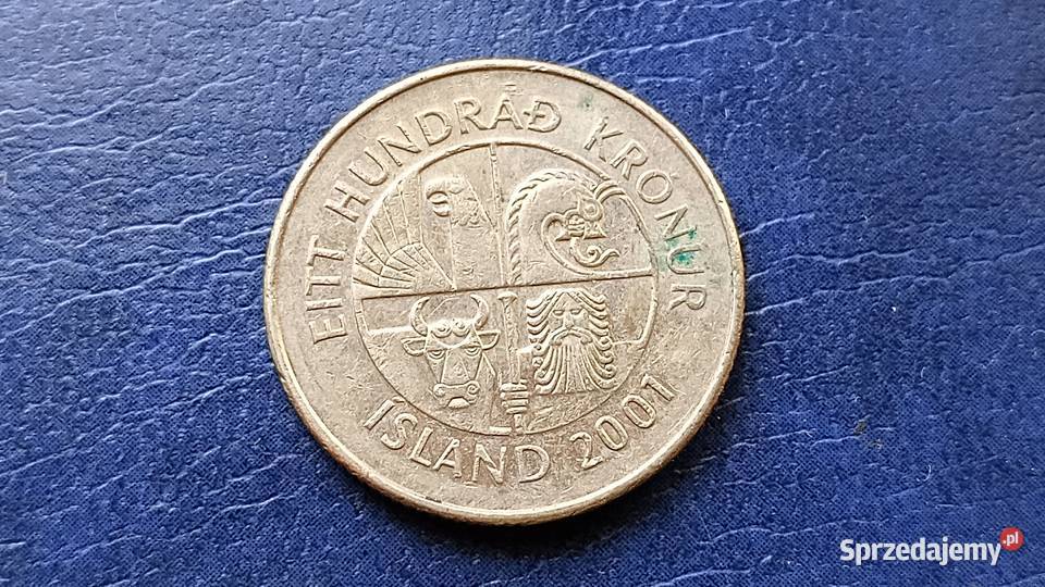 Stare monety 100 koron 2001 Islandia podkarpackie Lesko