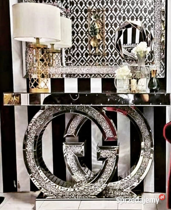 Lustrzana konsola Glamour Premium z kryształkami Golkowice
