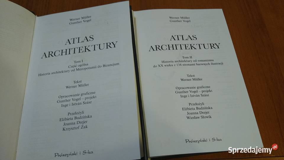 ATLAS ARCHITEKTURY Tomy 1 i 2 Gunther Vogel Rok wydania 2003 Gdańsk