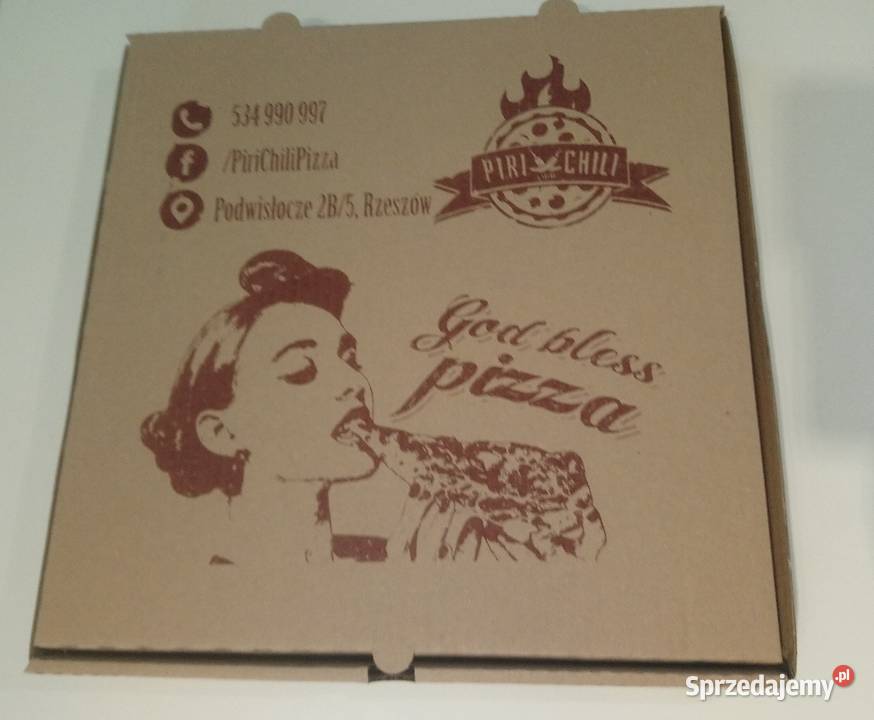 Kartony na pizzę boxy z nadrukiem szare eko Lublin