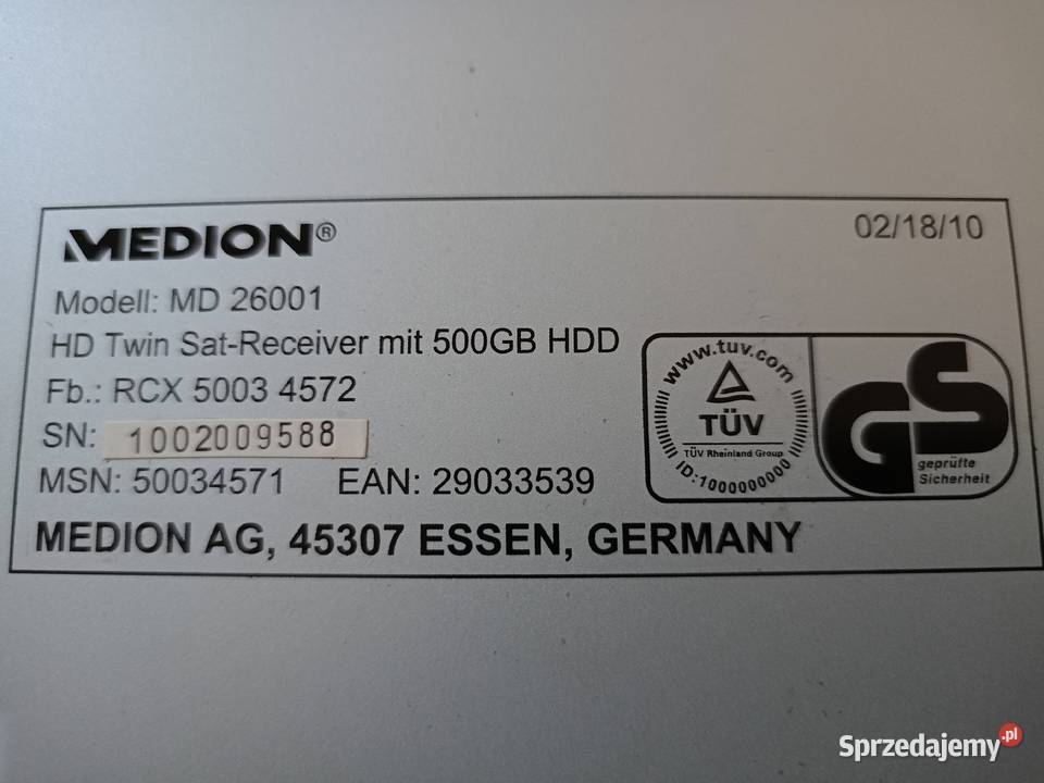 Odbiornik Satelitarny z Dyskiem Twardym 500 GB Drawski Młyn