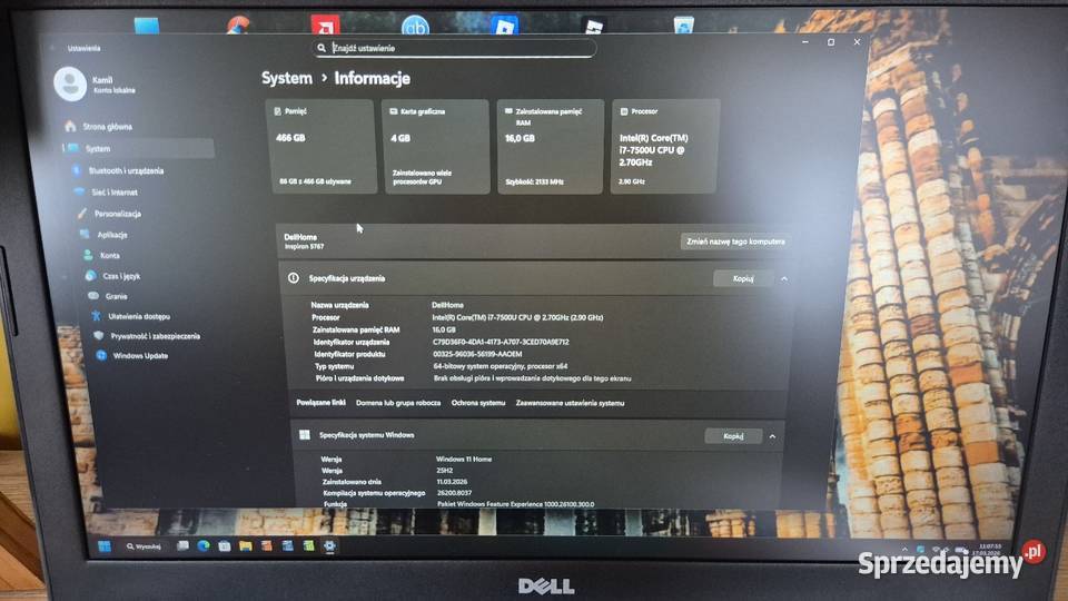 Laptop Dell Inspiron 5767 i7 7th 16gb Ram 17 R7 Boronów