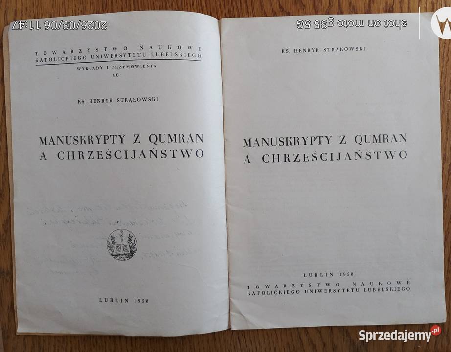 Manuskrypty z Qumran a chrześcijaństwo 1958 Bychawka Trzecia