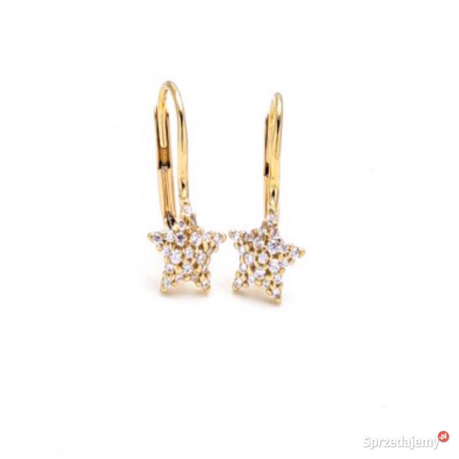 Kolczyki gwiazdki na biglu Złote pr585 Z119 wielkopolskie sprzedam