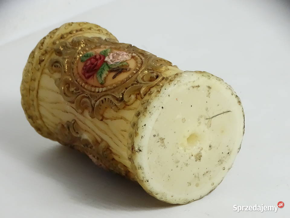 Ozdobna świeca ozdobna rzeźbiona vintage barok z Świece