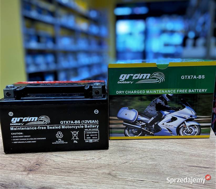 Akumulator motocyklowy GROM GTX7ABS 12V 6Ah 120A Układ elektryczny, zapłon śląskie Rybnik
