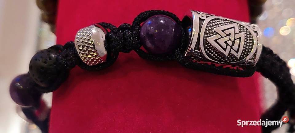 BRANSOLETKA STAL AMETYST LAWA RUNA PUDEŁKO śląskie Poraj sprzedam