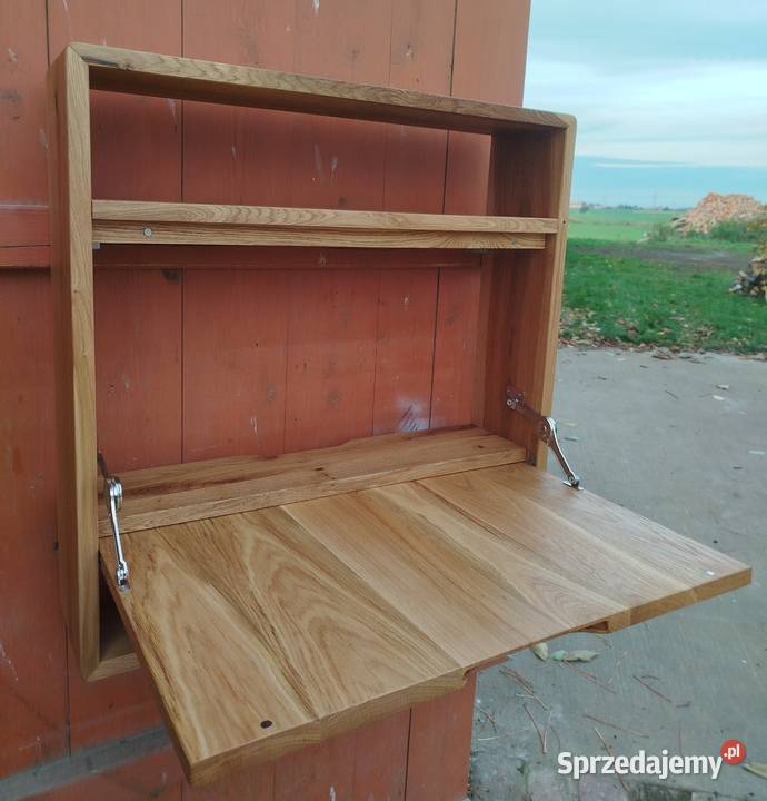 Biurko wiszące z litego drewna dębowego Postolice
