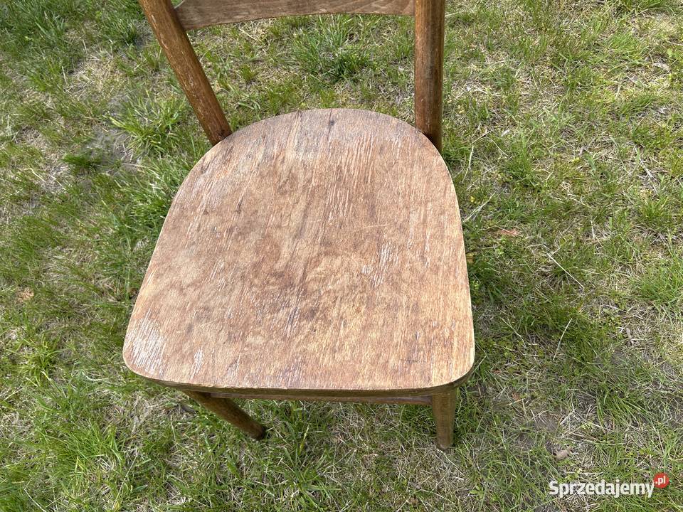 Krzesło drewniane PRL vintage retro mazowieckie Milanówek