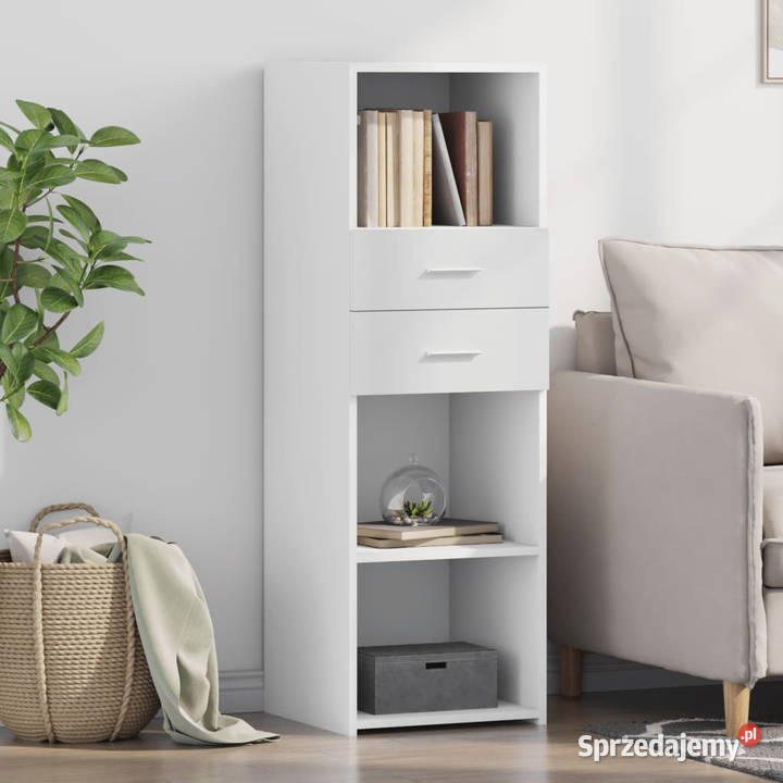Wysoka szafka biała 40x425x124 materiał Warszawa