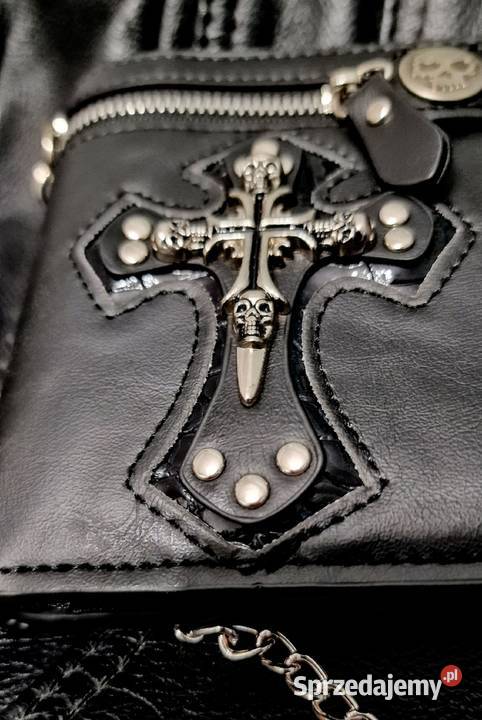 Portfel motocyklowy krzyż czaszka łańcuch rock Pozostałe mazowieckie Sochaczew
