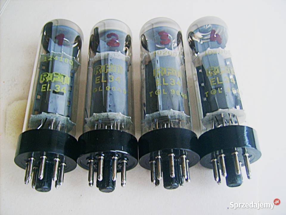 EL34 RFT KWARTET lata 60te SHORT BASE MOCNE Porąbka