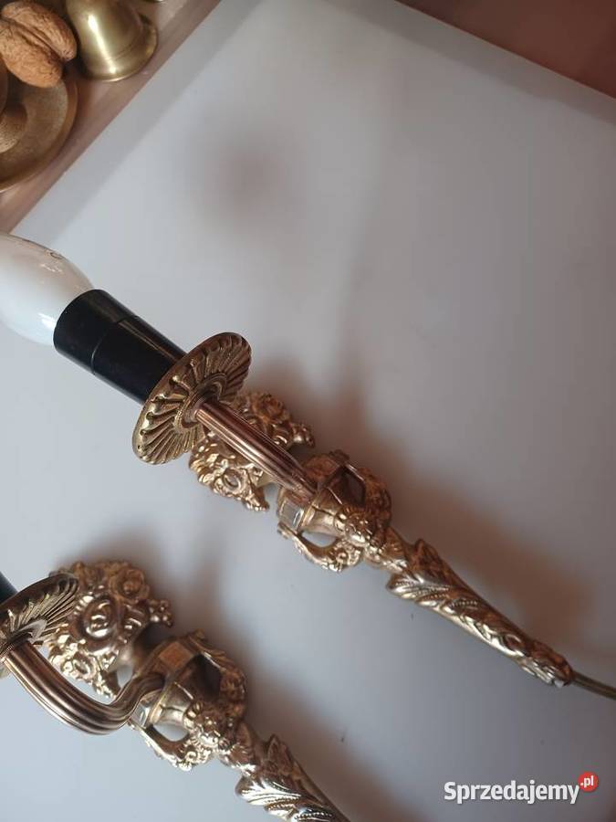 Piękne masywne mosiężne kinkiety wielkopolskie Poznań