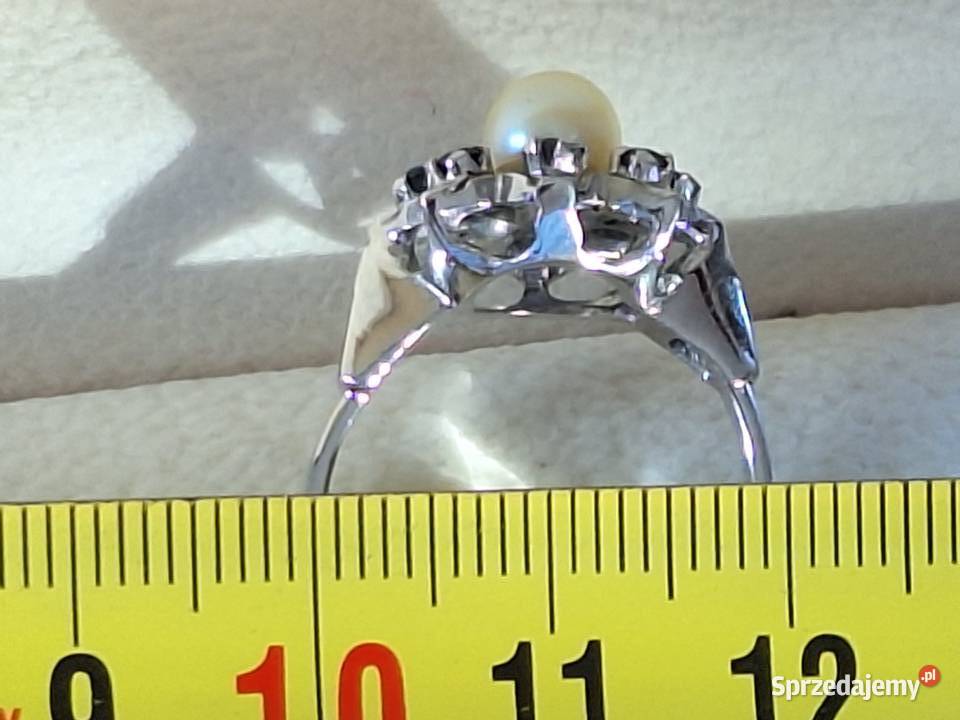 Pierścionek srebrny z perłą p835 elegancki Gdańsk