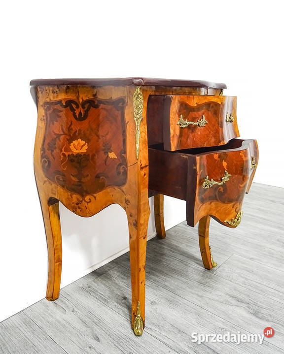 Stylowa KOMODA brzuchata EMPIRE intarsja ORZECH 63cm sprzedam