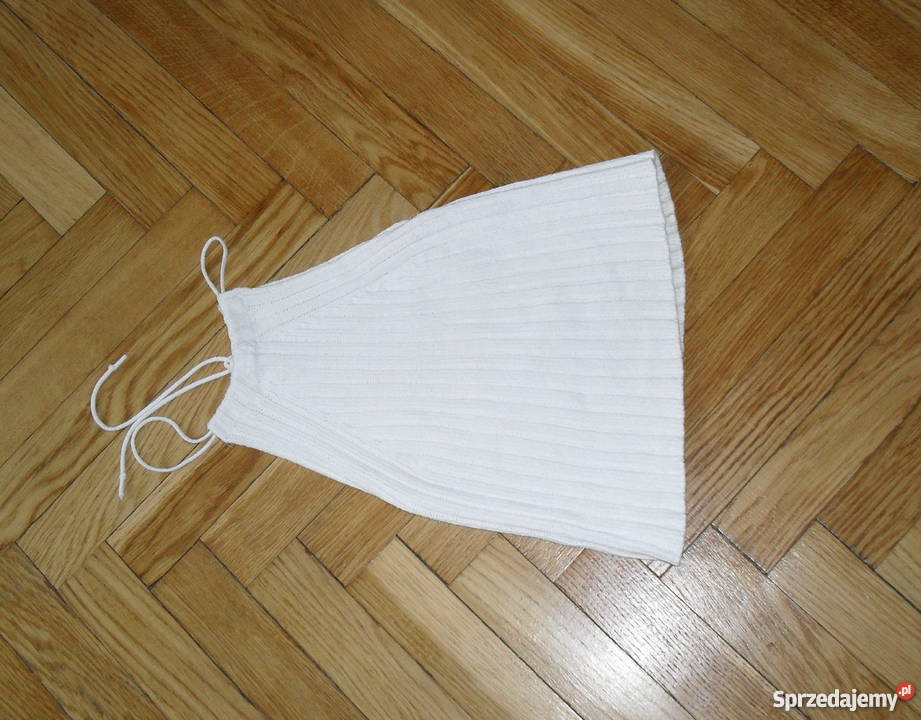 BIAŁY FANTAZYJNY TOP Z DEKOLTEM HALTER RM Rozmiar 38(M) Łódź