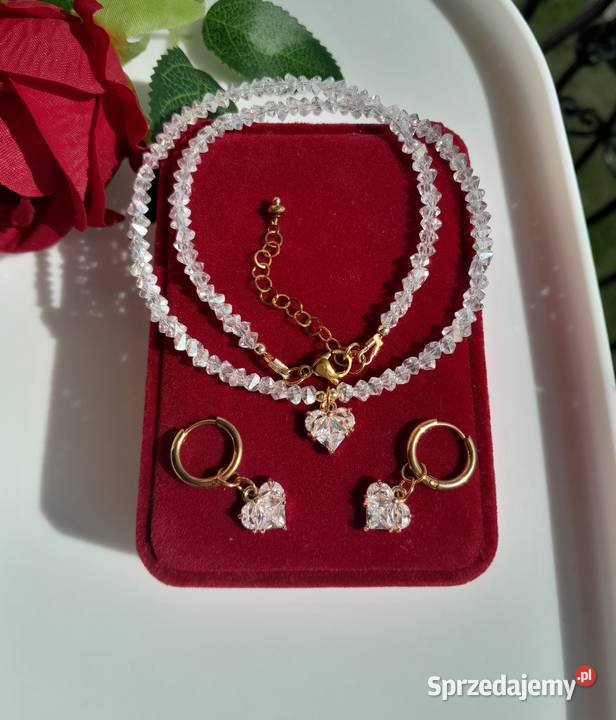 Naszyjnik komplet z austriackim kryształem Kozienice