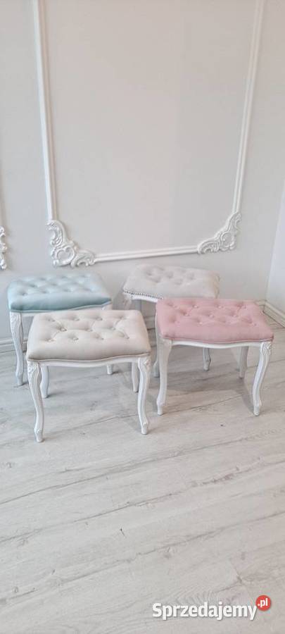 Stylowa pikowana pufa podnóżek Shabby Chic Pufy i podnóżki zachodniopomorskie