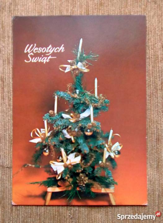 CHOINKA KOMPOZYCJA Z ŻYCZENIAMI WESOŁYCH ŚWIĄT Pocztówki i karty telefoniczne Piszczac
