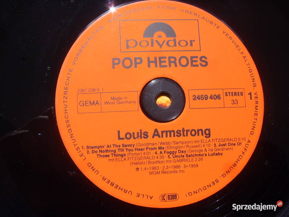Winyl LP jazz LOUIS ARMSTRONGPOP HEROES POLYDOR Wołów