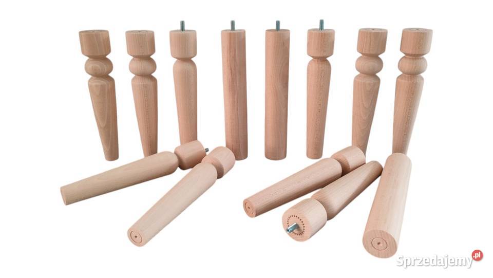 nóżki nogi toczone komoda buk bukowe Nogi i nóżki Lubań