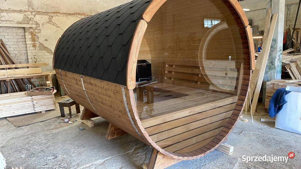 Sauna Beczka Ogrodowa Bania Ruska z Piecem Sauny warmińsko-mazurskie Olecko