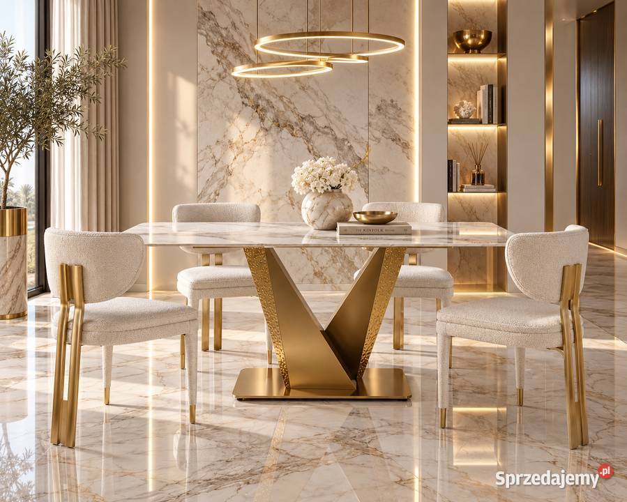 Krzesło glamour boucle Aurelia biało ecru ze Golkowice