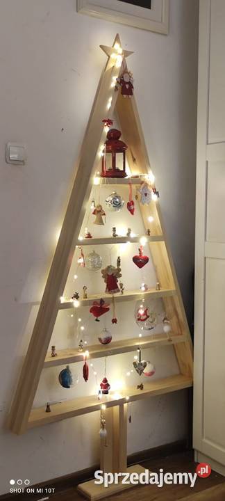 Świąteczna choinka drewniana choinka trókąt z
