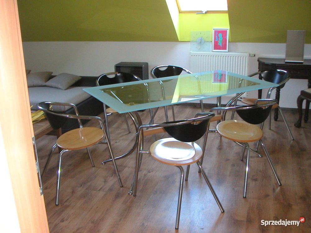 Stół szklany włoski 90cm Bukowiec